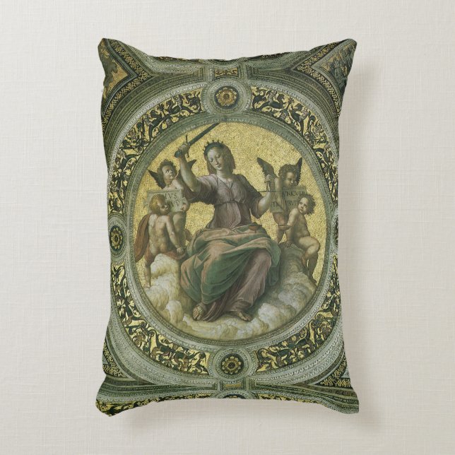 Roman Goddess Justice mit Engeln von Raphael Dekokissen (Vorderseite(Vertikal))