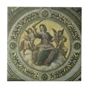 Roman Goddess Justice mit Engeln von Raphael Fliese