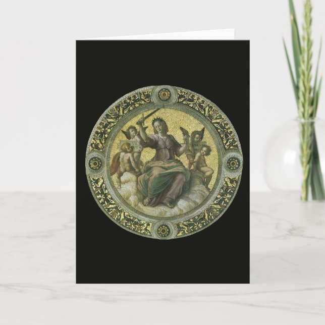 Roman Goddess Justice mit Engeln von Raphael Karte (Vorderseite)