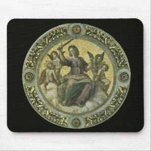 Roman Goddess Justice mit Engeln von Raphael Mousepad