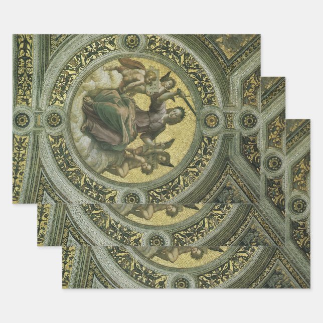 Roman Goddess Justice with Angels by Raphael Geschenkpapier Set (Set)