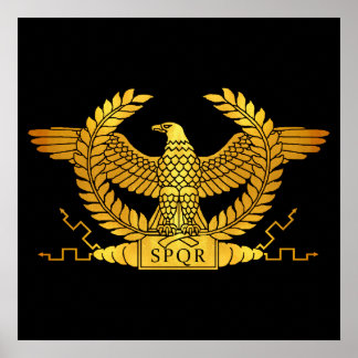 Roman Golden Eagle auf schwarz Poster