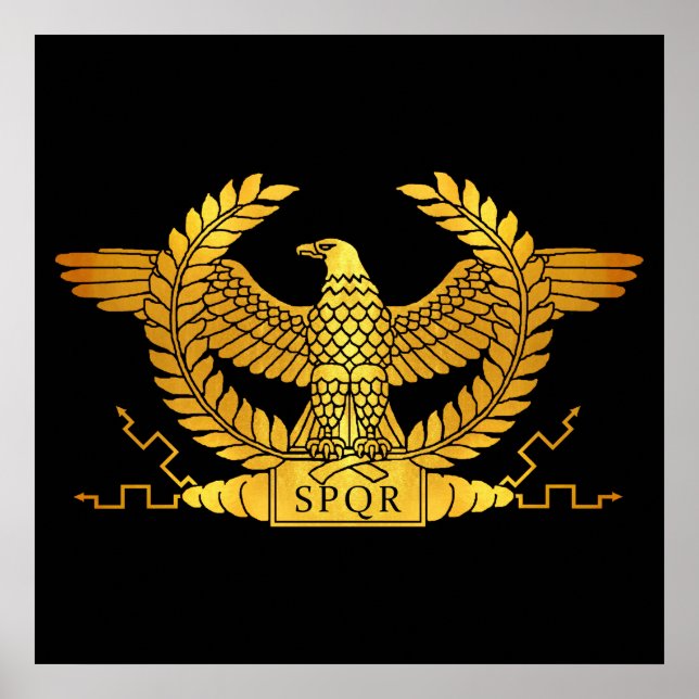 Roman Golden Eagle auf schwarz Poster (Vorne)