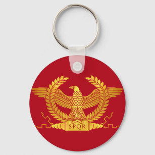 Roman Golden Eagle on Red Schlüsselanhänger