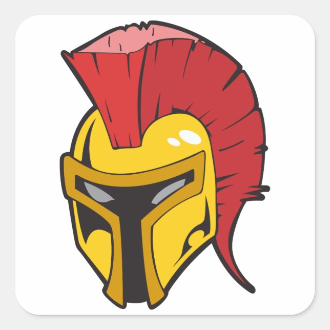 Roman Helmet Quadratischer Aufkleber (Vorderseite)