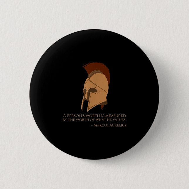 Roman Kaiser Marcus Aurelius - Stoische Philosophi Button (Vorderseite)
