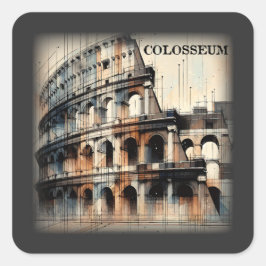 Roman Kolosseum Italien Europa Quadratischer Aufkleber