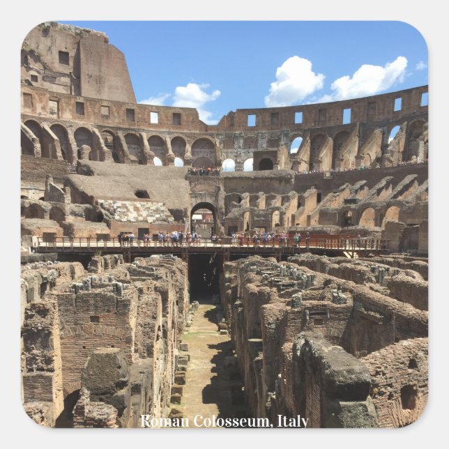 Roman Kolosseum, Italien Fotografie Quadratischer Aufkleber (Vorderseite)