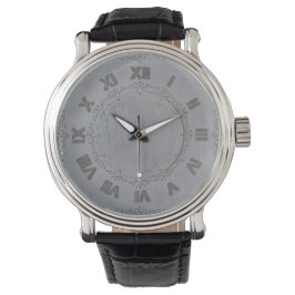 roman letters grey background armbanduhr