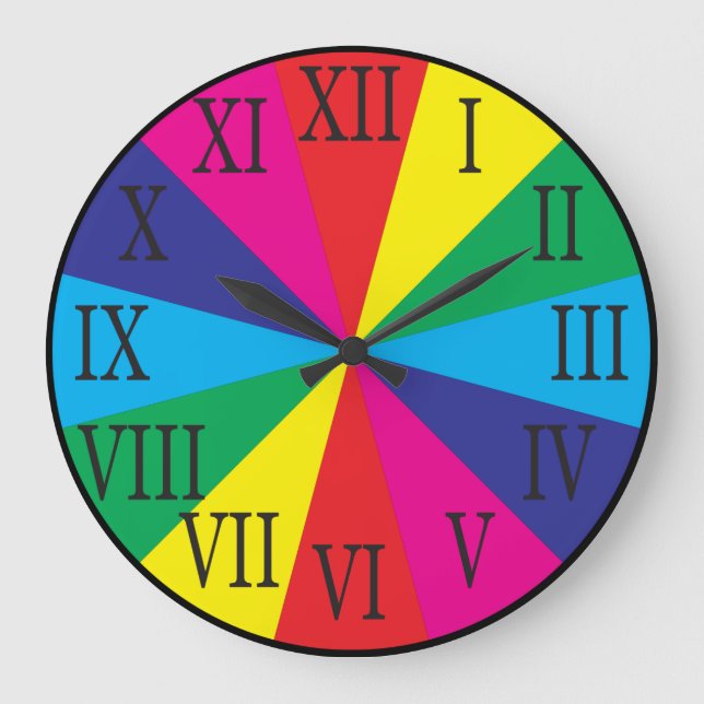 ROMAN NUMBERS farbige Armbanduhren Große Wanduhr (Vorderseite)