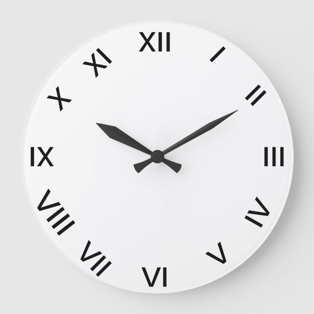 ROMAN NUMERAL clock Große Wanduhr (Vorderseite)
