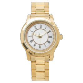 Roman Numeral Gold Unisex Watch Armbanduhr