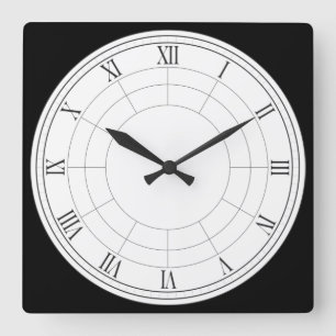 Roman Numeral Quadratische Wanduhr