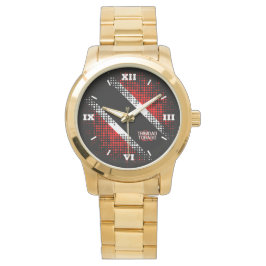 Roman Numerals Abstrakt Trinidad und Tobago Flag Armbanduhr