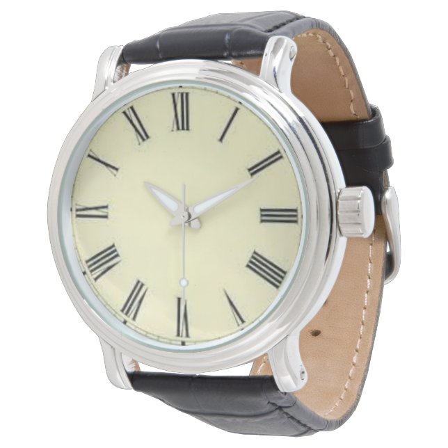 Roman Numerals Moderne Nummer groß einfach zu lese Armbanduhr (Schrägansicht)