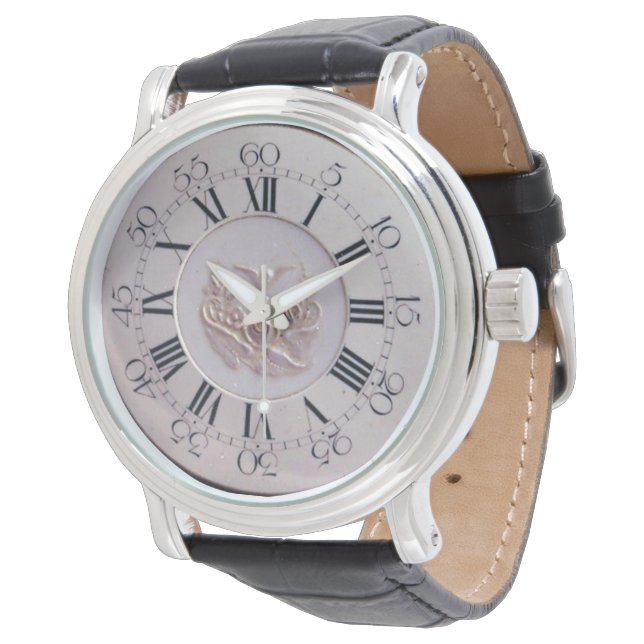 Roman Numerals Moderne Nummer groß einfach zu lese Armbanduhr (Schrägansicht)