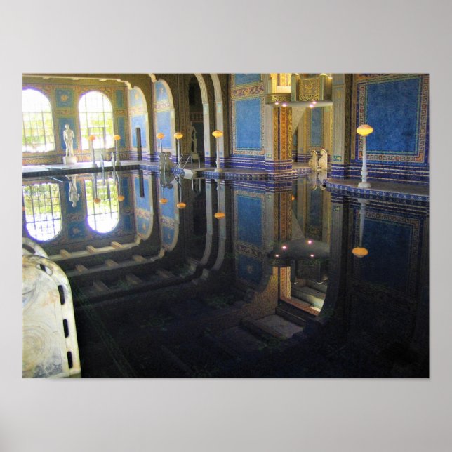 Roman Pool auf der Burg Hearst, Kalifornien Poster (Vorne)
