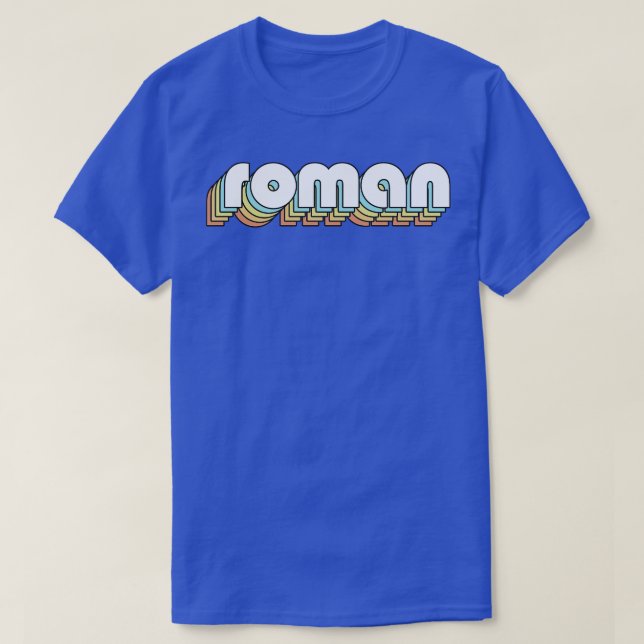 Roman Retro Rainbow Typografie Faded Style T-Shirt (Design vorne)