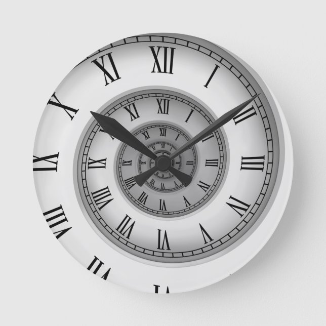 Roman Spiral 121 Runde Wanduhr (Vorderseite)