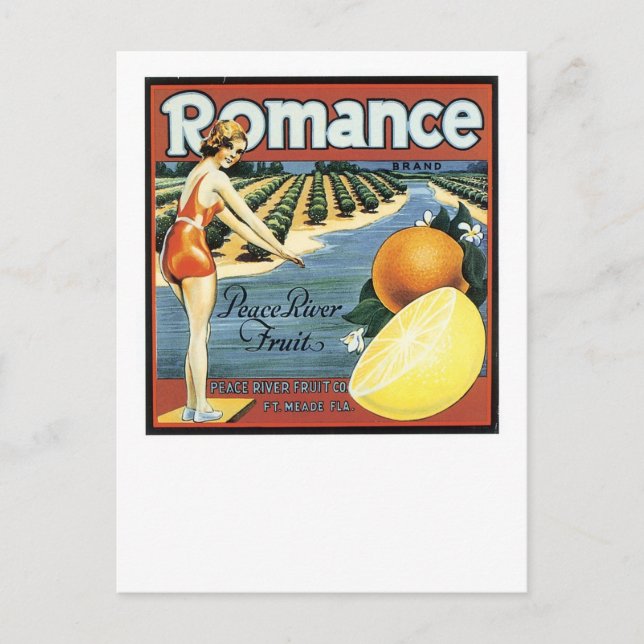 Romance Brand Peace River Fruit Postkarte (Vorderseite)