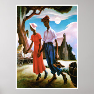 Romance durch Thomas Hart Benton Poster