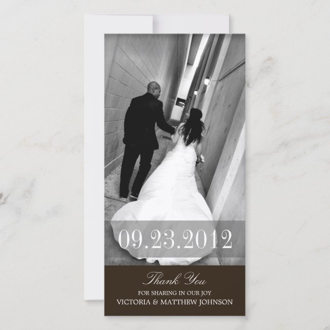 ROMANCE EN NOIR | CARTE DE REMERCIEMENTS mariage (Devant)