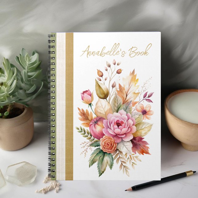 Romance Fall Bouquet Spiral Foto Notebook Notizblock (Von Creator hochgeladen)