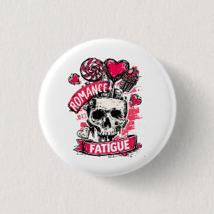 Romance Fatigue Schädel mit Candy Hearts und Cupca Button