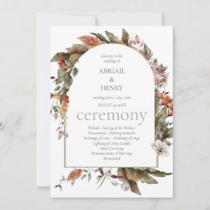 Romance Floral Wedding Programme Herbst Romance