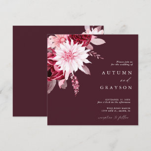 Romance Gold Frame Blumenhochzeit im Herbst Einladung