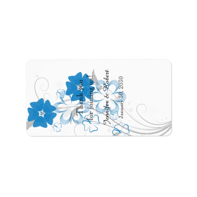 Romance in Blue Wedding Lip Balm Label Adressaufkleber (Vorne)