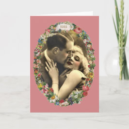 Romance in einem Blumenoval Karte