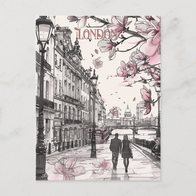 Romance in London Postkarte (Vorderseite)