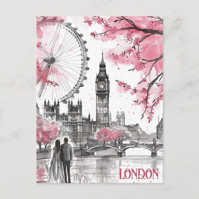 Romance in London Postkarte (Vorderseite)