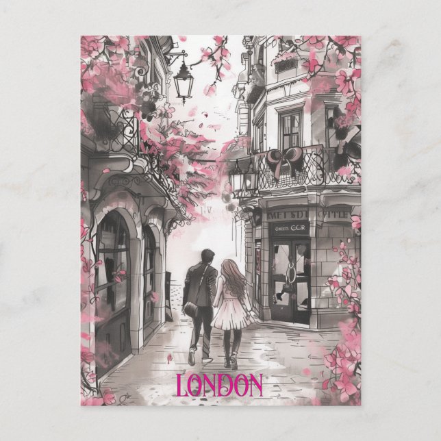 Romance in London Postkarte (Vorderseite)