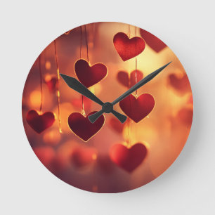 Romance Intemporel - Horloge Murale à Coeurs Suspe