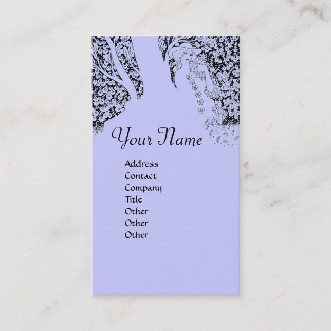 ROMANCE MONOGRAM, schwarz und blau Visitenkarte (Vorderseite)