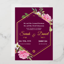 Romance Plum Pink Rose Gold Rahmen jüdische Hochze