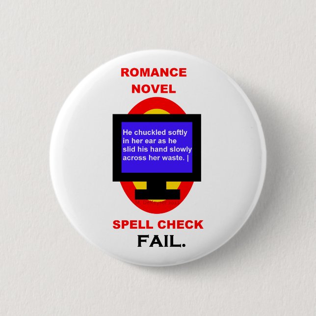 Romance Roman-Bann-Karo versagen lustiges Button (Vorderseite)
