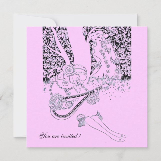 ROMANCE/ROMANTIC LOVERS PINK LILAC WEDDING PARTY EINLADUNG (Vorderseite)