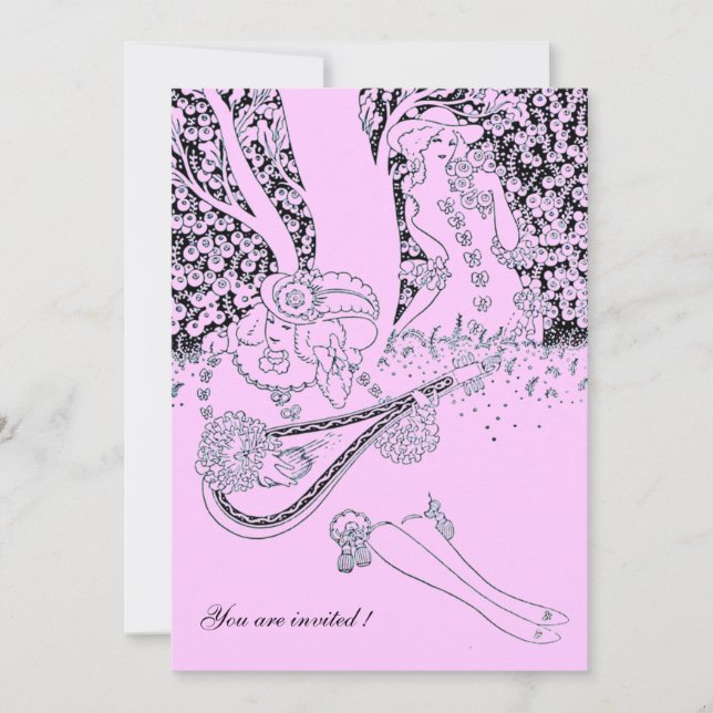 ROMANCE/ROMANTIC LOVERS PINK LILAC WEDDING PARTY EINLADUNG (Vorderseite)