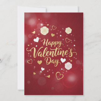 Romance Rouge & Or pour la carte de voeux de la Sa