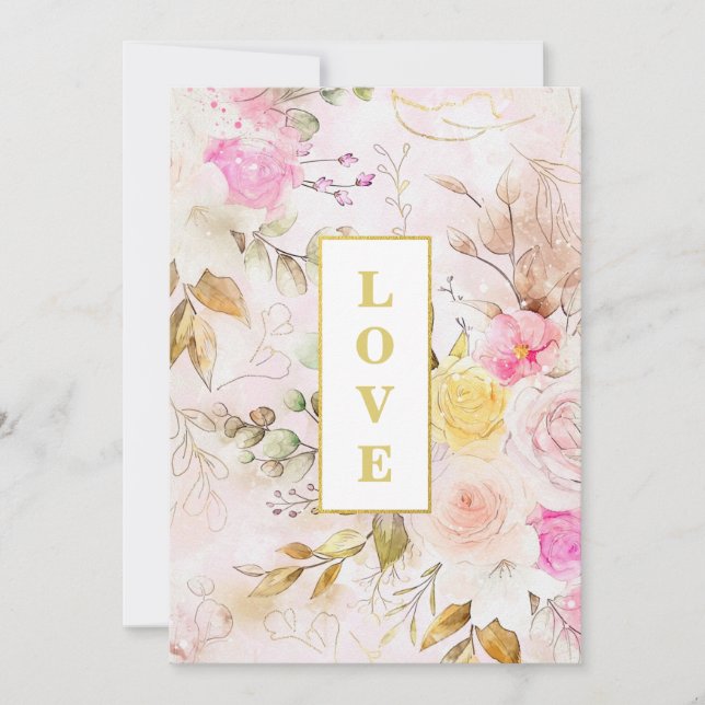 *~ Romance Vintag AR26 Blume QR UAWG Wedding Einladung (Vorderseite)