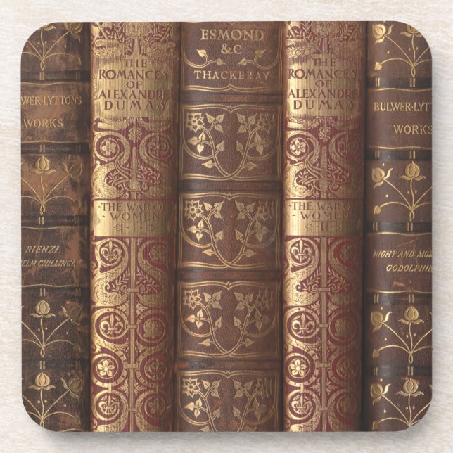 Romane von Alexandre Dumas (Buchrücken) Getränkeuntersetzer (Vorderseite)