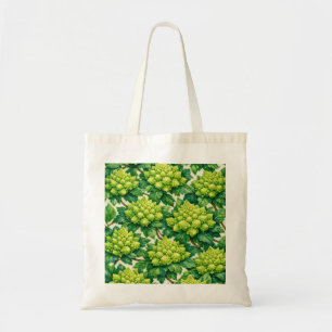 Romanesco Brokkoli und grüne Blätter Botanisch Tragetasche