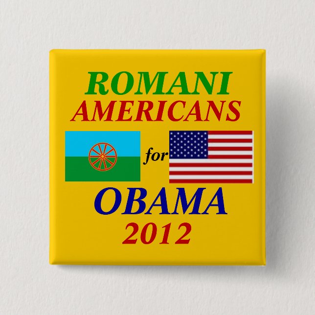 Romani Amerikaner für Obama Button (Vorderseite)