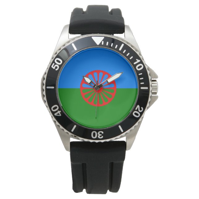 Romani Flag Armbanduhr (Vorderseite)