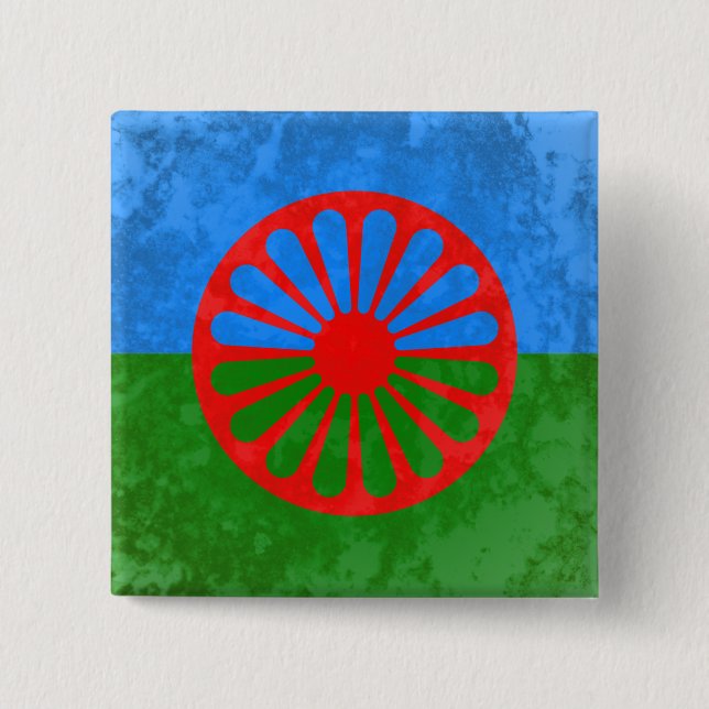 Romani flag button (Vorderseite)