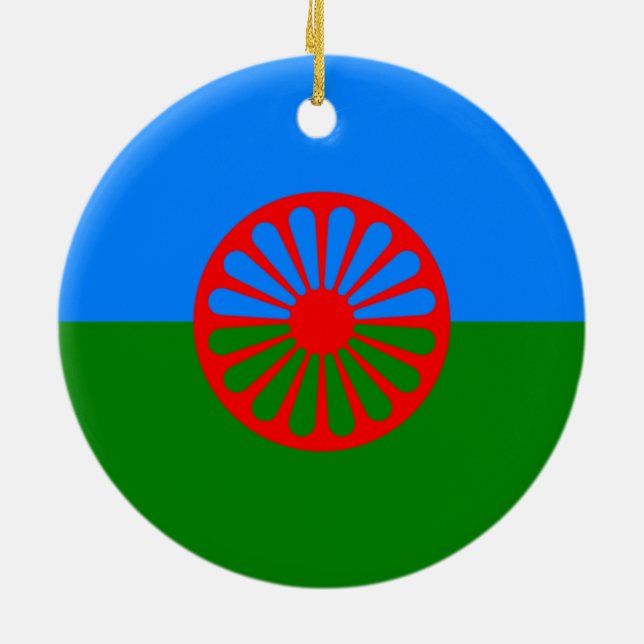 Romani Flag Keramik Ornament (Hinten)