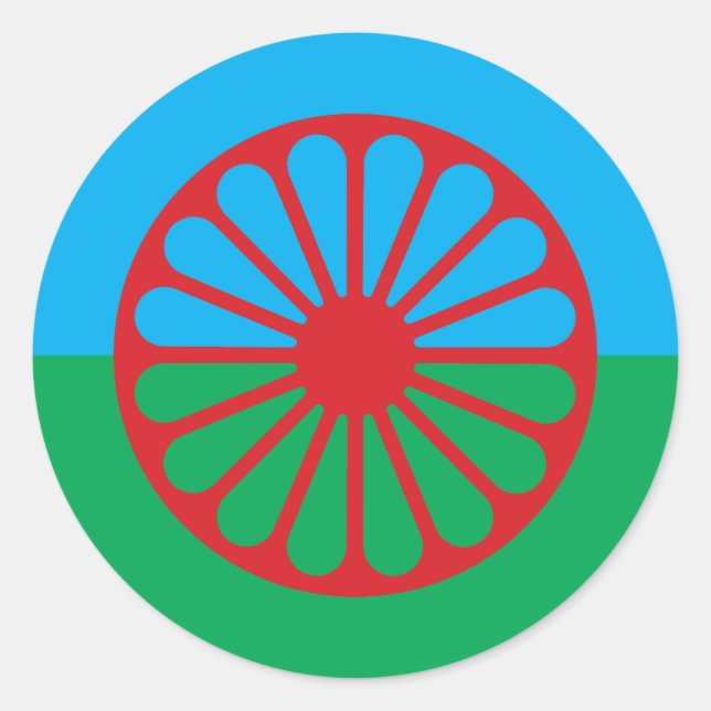 Romani Flaggenaufkleber 3" Blatt 6 Runder Aufkleber (Vorderseite)